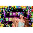 thumbnail image 5 of 15x10ft Neon Glow Birthday Party Large Backdrop Let's Glow in The Dark Themed Birthday Photography Background, Colorful Balloons Graffiti Splatter Paint Dancing Party Kids Portrait Photo Supplies, 5 of 5