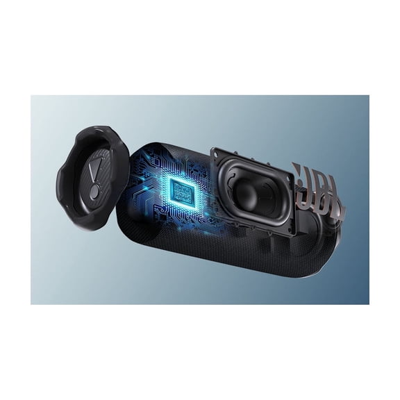 Restored JBL Flip 7 Portable waterproof and drop-proof speaker, Bold JBL Pro Sound with AI Sound Boost, 16Hrs of Playtime, and PushLock system with interchangeable accessories Black Refurbished