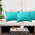 thumbnail image 3 of Outdoor Pillows Cover Set of 2, 12"x20" Outdoor Waterproof Decorative Rectangle Throw Pillow Cover for Patio Garden, Blue-A, 1 Pack, 3 of 9
