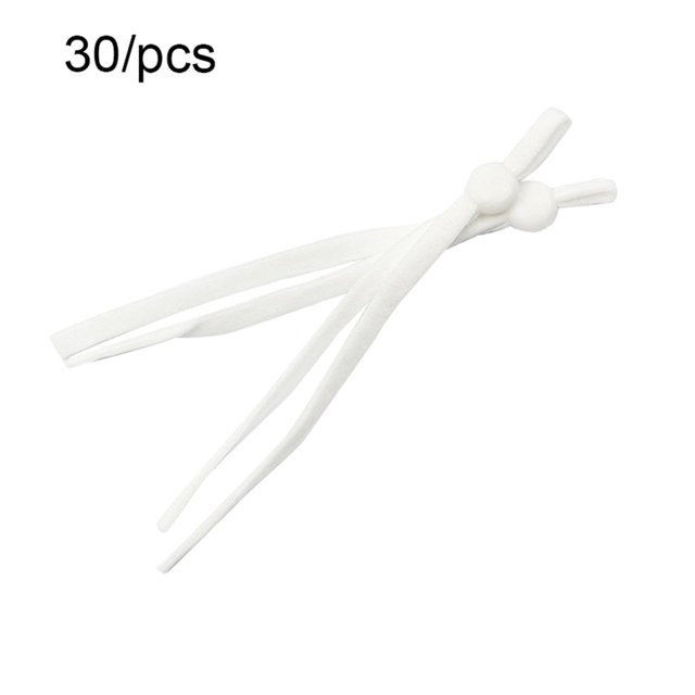 Spandex Banda elástica Cuerda de orejera elástica ajustable Cuerda de costura para manualidades de bricolaje, Blanco, 30 piezas seitruly HA8129-04B
