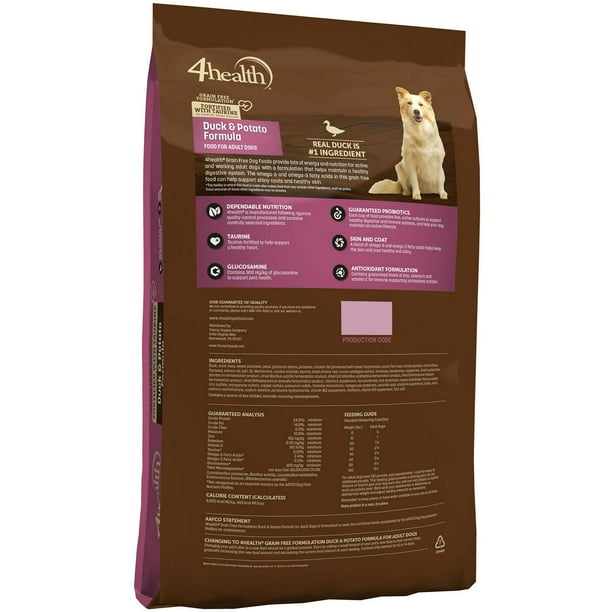 4health Grain Free Adult Duck and Potato Formula Dry Dog Food 30 lb Walmart Business Supplies