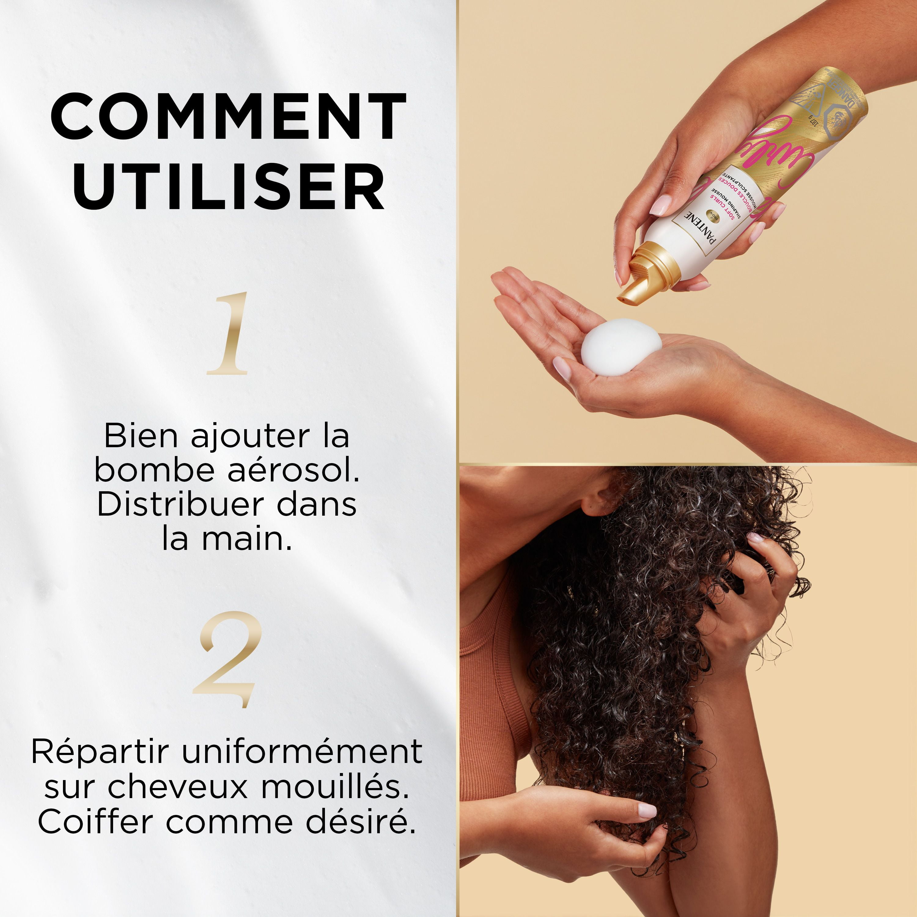 Mousse Pantene Pro-V Curl pour dompter les frisottis pour des boucles douces au toucher 187 g