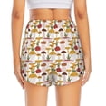 thumbnail image 2 of Lsque Mushroom Printed Women's Running Shorts with Liner Pockets,Elastic Quick Dry Workout Athletic Gym Yoga Shorts,Womens High Waist Shorts-Medium, 2 of 9