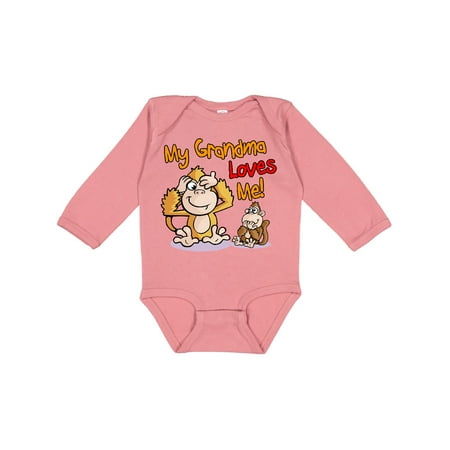 

Inktastic My Grandma Loves Me Monkey Gift Baby Boy or Baby Girl Long Sleeve Bodysuit