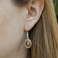 thumbnail image 3 of Curd Nerd Cheese Funny Humor Novelty Dangling Drop Oval Charm Earrings, 3 of 4