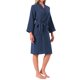 thumbnail image 4 of Batas de algodón INSPIRE CHIC para mujeres, de manga larga, con cuello en V, ropa de descanso suave, bata de baño larga con bolsillos, M, color marino, 4 of 5