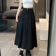 thumbnail image 5 of Women's High Waisted Maxi A-Line Skirt Elegant Pleated Long Skirt with Pockets Flowy Swing Skirt for Office Work Formal Party Wedding Guest Solid Style, 5 of 7