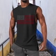 thumbnail image 2 of HCNTES Men's American Flag Tank Tops 4th of July Muscle Sleeveless Shirt Graphic Gym Workout Tee(Black,XL), 2 of 4