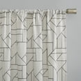 thumbnail image 2 of Archaeo Jigsaw Embroidery Linen Blend Curtain, 50"W X 108"L, Gray/Linen, 2 of 7