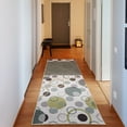 thumbnail image 1 of Abstract Decorative Rug, Circular Shaped Round Interlace Forms Retrospective Style Print Illustration, Quality Carpet for Bedroom Dorm and Living Room, 6 Sizes, Avocado Green, by Ambesonne, 1 of 2