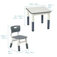 thumbnail image 2 of ECR4Kids Dry-Erase Square Activity Table with Two Chairs, Kids Furniture, Grey, 3-Piece, 2 of 9