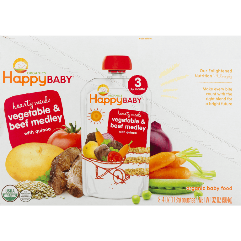 Pouches) Happy Baby Organics Hearty Meals Vegetable Beef