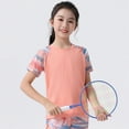 thumbnail image 6 of GYRATEDREAM Girls Athletic Shirts Short Sleeve Active T-Shirts Dry Fit Sports Workout Shirts for Kids Teens , 5-6 Years, 6 of 7