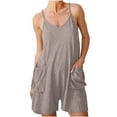 thumbnail image 3 of Wensltd Combinaison Décontractée d'Été Ample pour Femme Sans Manches à Bretelles Spaghetti Short Salopette, 3 of 6