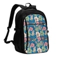 thumbnail image 1 of Balery Colorful Flowers Mochila con carga USB para hombre y mujer - Mochila impermeable y antirrobo para laptop con puerto USB para viajes, trabajo, 1 of 7