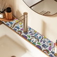 thumbnail image 2 of Yayeee Faucet Mat for Kitchen Sink 14.7" Diatomite Long Splash Guard Pad, White Doodle Pattern, 2 of 7