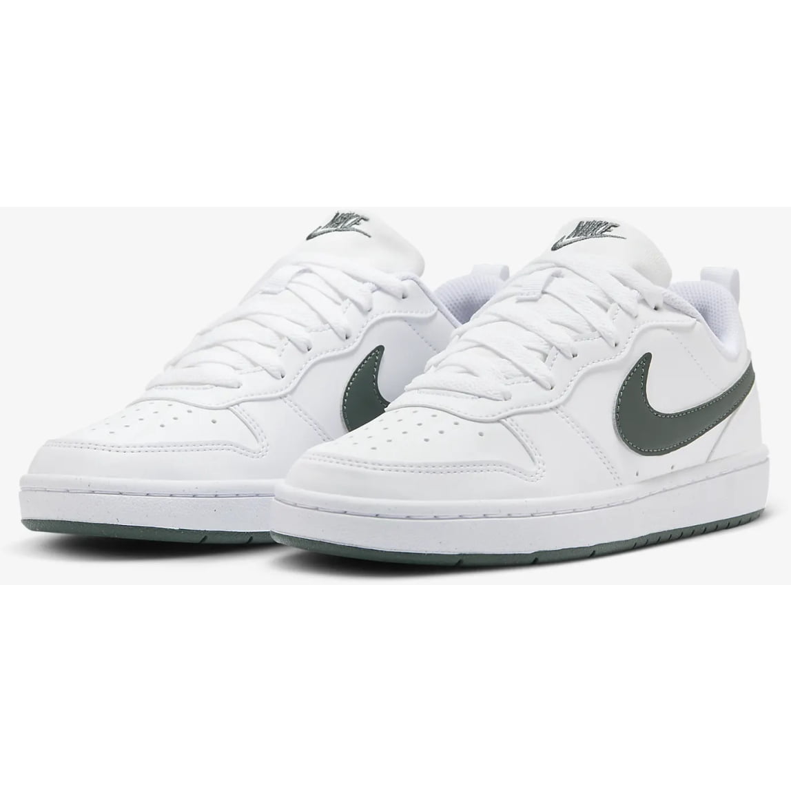 Nike Court Borough Low Recraft Big Kids' Shoes Color: White Vintage Green Size: 4.5