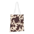 thumbnail image 3 of Canvas Bag Tote Bag Shopping Bag 16×15in Can Be Carried By Hand And Can Be Used For Daily Travel Such As Shopping And Going To Work Dark Brown Cow Pattern, 3 of 8