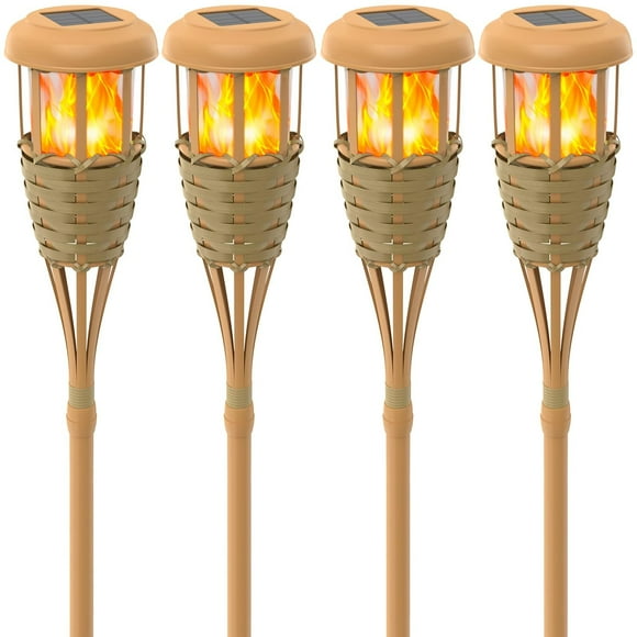 Linterna solar para exteriores Evelynsun, llama parpadeante, 142 cm