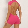 thumbnail image 7 of Timegard Rompers for Women Workout Yoga Short Bodysuit Athletic Crewneck Backless Stretch Comfy Jumpsuit, 7 of 7