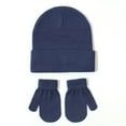 thumbnail image 6 of Gubotare Toddler Hat and Glove Set Toddler Hat and Mittens Set, Winter Soft Knit Beanies and Gloves Warm Cap for Infant Kids Girls Boys Daily Wear (Navy,2-8 Years), 6 of 6