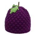 thumbnail image 3 of EHJRE Y2K Beanie for Women Anime Aesthetic Warm Costume Accessories Crochet Beanie Purple Grape Hat, 3 of 9