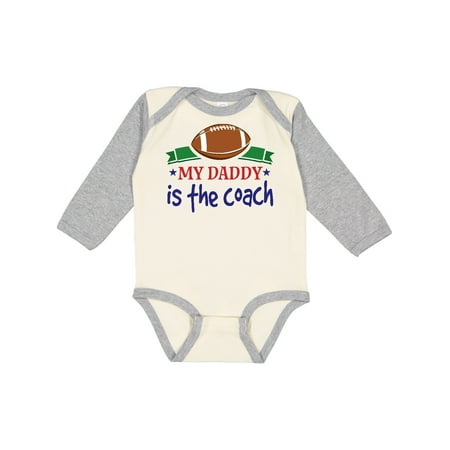 

Inktastic Football Daddy Is The Coach Childs Gift Baby Boy Long Sleeve Bodysuit