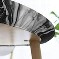 thumbnail image 5 of Black and White Marble Tablecloth with Elastic Edge, Round Table Cover Washable Reusable Table Cloths for Kitchen Dining Party, Small, 5 of 7