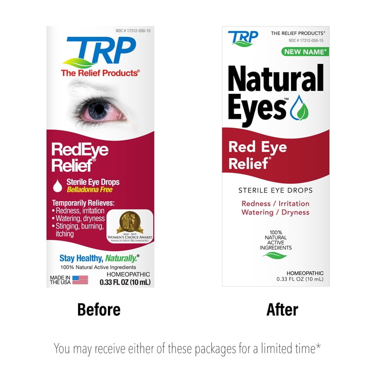 Natural Eyes Red Eye Relief Eye Drops, 0.33 fl oz - Walmart.com