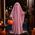 thumbnail image 4 of Pink Ghost Costume for Adults, Soft Ghost Sheet Costume with Eye Holes, Loose Full Body Sheet Ghost Costume for Halloween Group Party Cosplay, 4 of 6