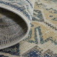 thumbnail image 6 of 2' X 3' Green Blue And Ivory Abstract Power Loom Distressed Stain Resistant Area Rug, 6 of 8