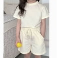 thumbnail image 4 of BOOMNY Toddler Girls 2 Peice Pajamas Sets Soft Short Sleeve Sleepwear Tops Shorts Pjs Set for Kids Cozy Loungewear Homewear, 4 of 4