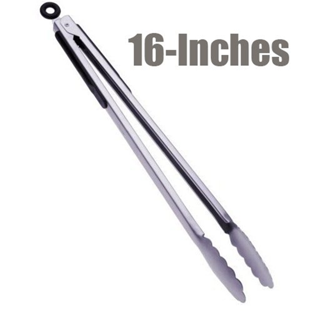 16Inch Stainless Steel Tong, Serving Tong, Wide Scalloped Gripping