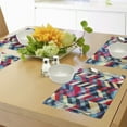 thumbnail image 4 of Ambesonne Chevron Place Mats Set of 4, Downward Parallel Lines, Standard Size, Multicolor, 4 of 6