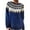 Navy_#02, variant on Stralyhd Fair Isle Sweater Women Boho Vintage Knitted Womens Sweaters Plus Size Long Sleeve Crewneck Pullover Knitwear Black Sweaters for Women Sky Blue XL