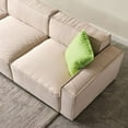 thumbnail image 4 of 102" Modern Convertible Sectional Sofa with 2 Pillows,Linen Fabric L Shape Modular Couch with 2 Convertible Ottoman Chaises & Thicked Seat Cushion, DIY Combination 3-Seat Individual Seat Sofa, 4 of 7