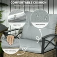 thumbnail image 4 of Outsunny 3 Piece Rocking Chair Bistro Set, Outdoor Wicker Porch Conversation Set with 2 Rockers, Table, Tufted Cushions for Garden, Light Gray, 4 of 9