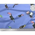 thumbnail image 2 of Soimoi Blue Heavy Canvas Fabric Toucan Bird Print Fabric by Yard 58 Inch Wide, 2 of 3