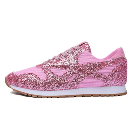 

Deals of The Day Clearance Dvkptbk Sneakers for Women New Sequined Women s Shoes Foreign Trade Plus Size Fashion Sports Casual Shoes Pink 7