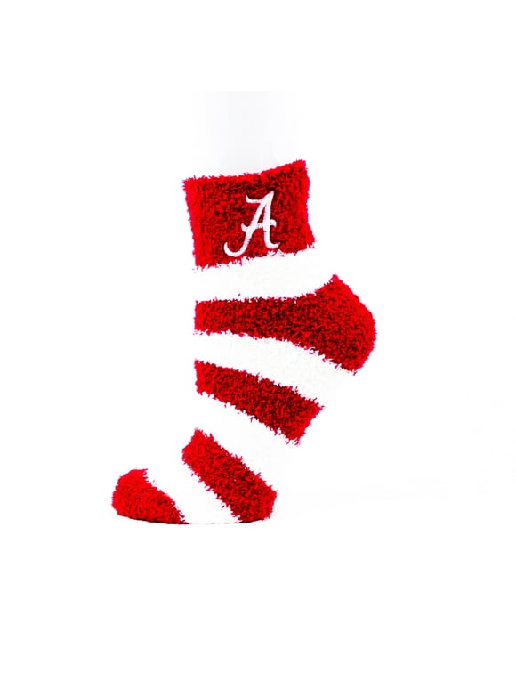 Alabama Crimson Tide Striped Fuzzy Sock - Donegal Bay - Unisex - One Size - Ankle