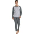 thumbnail image 4 of Mens Cotton Pajama Sets Long Sleeve Sleepwear for Men 2 Piece Mens Loungewear Sets with Pocket, Sizes S-XXL, 4 of 12