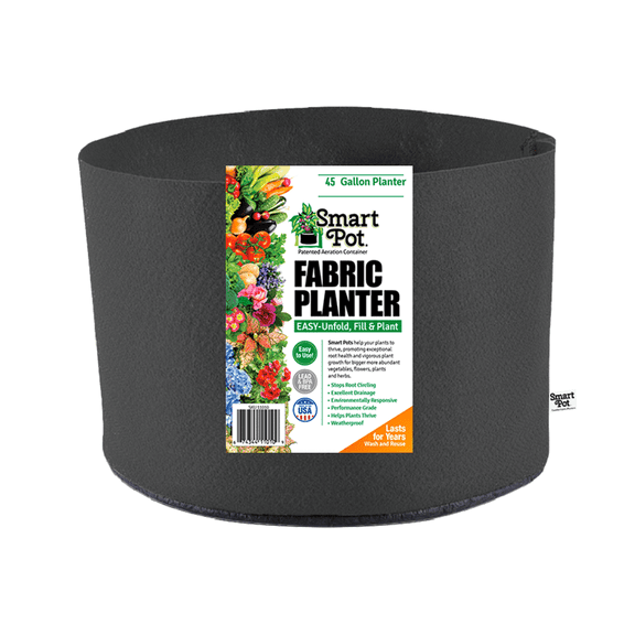 SMART POT 45 Gallon Fabric Grow Bag - Black