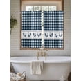 thumbnail image 4 of Farmhouse Blue Plaid 2 Panel Kitchen Curtains for Windows, Vintage Country Cock Checkered Bathroom Privacy Curtain, Home Décor Window Treatment for Bedroom/Living Room 55"x45", 4 of 6