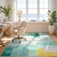 thumbnail image 3 of Design&I 5'x7' Washable Area Rug Snag-Free, Skid-Resistant Modern Abstract Cloud Field With Watercolor Wash Color Blocks for Dining Room, Under Table, Home Office, 3 of 7