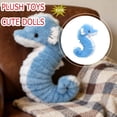 thumbnail image 2 of 11in Cute Blue Seahorse Plush Toy, Soft Ocean Animal Stuffed Doll, Aquatic Theme Decorative Figure, Cuddly Marine Life Plushie, Sea Creature Gift, 2 of 7