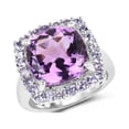 thumbnail image 2 of 925 Sterling Silver Amethyst & Tanzanite Gemstone Cocktail Mother's Day Gift Ring, 2 of 3