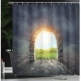 thumbnail image 3 of Ambesonne Nature Shower Curtain, Greenland Wildflowers, 69"Wx84"L, Green Yellow, 3 of 4