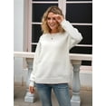 thumbnail image 6 of Women'S Long Sleeve Round Neck Pullover Sweater Bowknot Backless Knit Tops White L, 6 of 9
