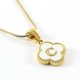 thumbnail image 1 of Four-leaf Clover 26 Letter Shell Pendant Stainless Steel Snake Bone Cross Chain Necklace Clavicle Chain, 1 of 4