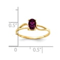 thumbnail image 2 of 14k Yellow Gold Ring Gemstone Womens Garnet 0.57 ct 6x4mm Oval Rhodolite, 2 of 3